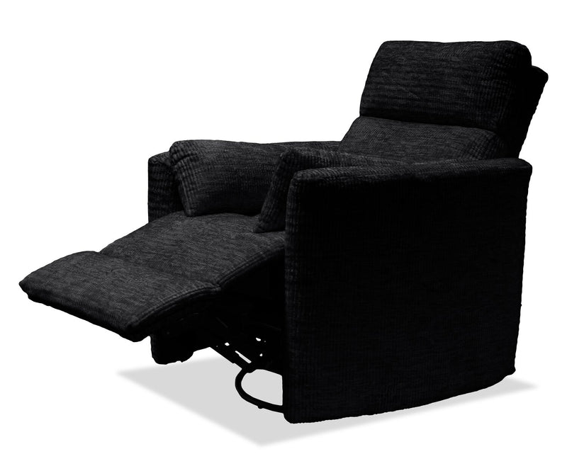 Fauteuil pivotant, coulissant et inclinable Remi de 38 po en tissu - anthracite 