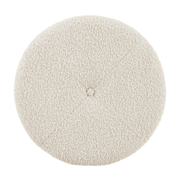 Pouf de rangement rond Ontario de 14,75 po en tissu - blanc