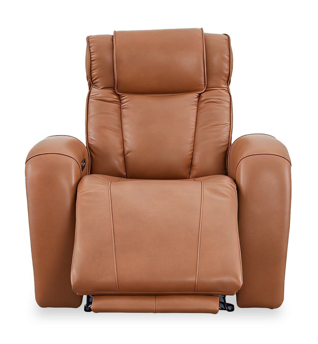 Fauteuil à inclinaison électrique Titan de Shaquille O’Neal Home de 42 po en cuir véritable avec confort Shaq-o-pedic - terre