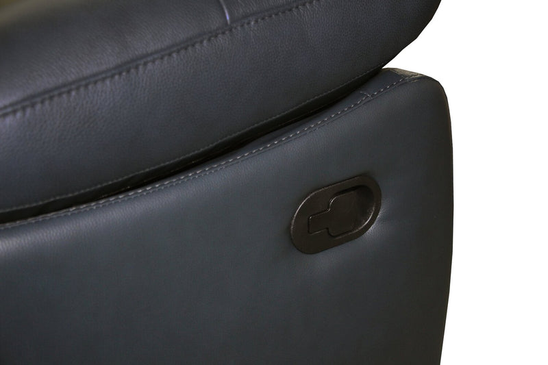 Fauteuil inclinable Corbin de 40,16 po en cuir véritable de qualité supérieure - bleu