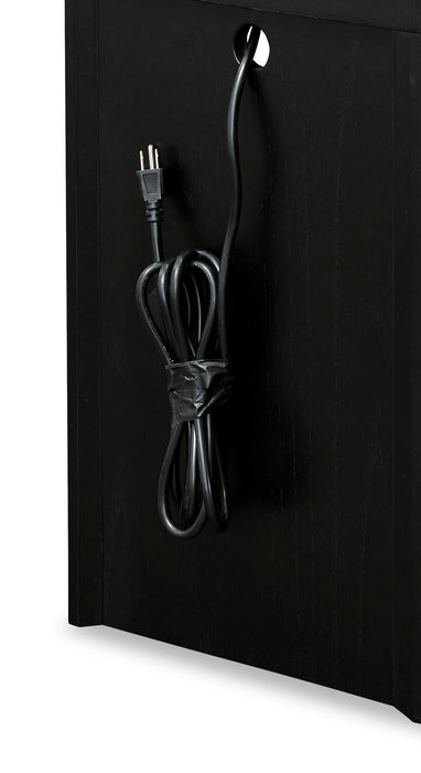 Table de fauteuil contemporaine Julian de 16 po avec ports USB - noire