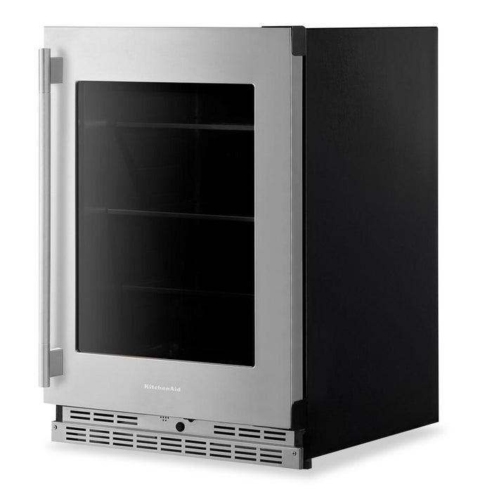 Réfrigérateur KitchenAid de 24 po sous le comptoir avec touches métalliques - acier inoxydable PrintShieldMC - KURR524SPS