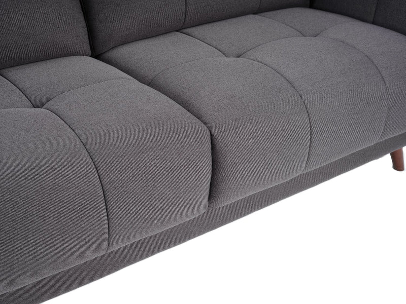 Sofa Brook de 84 po en tissu avec coussins capitonnés - anthracite 