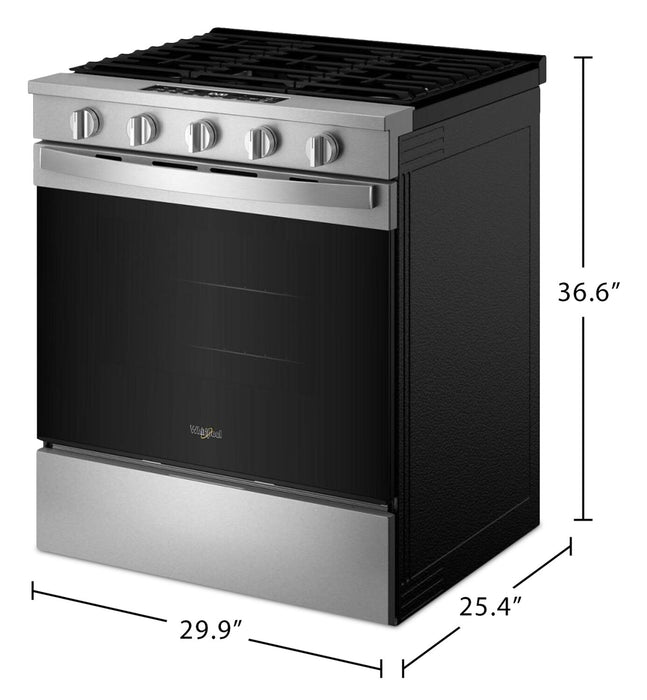 Cuisinière à gaz Whirlpool de 5 pi³ et de 30 po avec cuisson à air - acier inoxydable résistant aux traces de doigts - WSGS5030SZ
