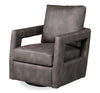 Fauteuil d’appoint pivotant Ever de 28 po en tissu d’apparence cuir - brun foncé 