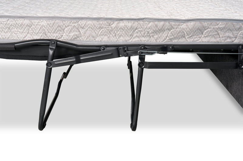 Sofa-lit sectionnel de gauche Morgan 2 pièces fabriqué au Canada en tissu de chenille avec coussins décoratifs - gris