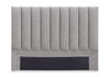 Tête de lit rembourrée Amos en tissu gris en canaux - format grand lit