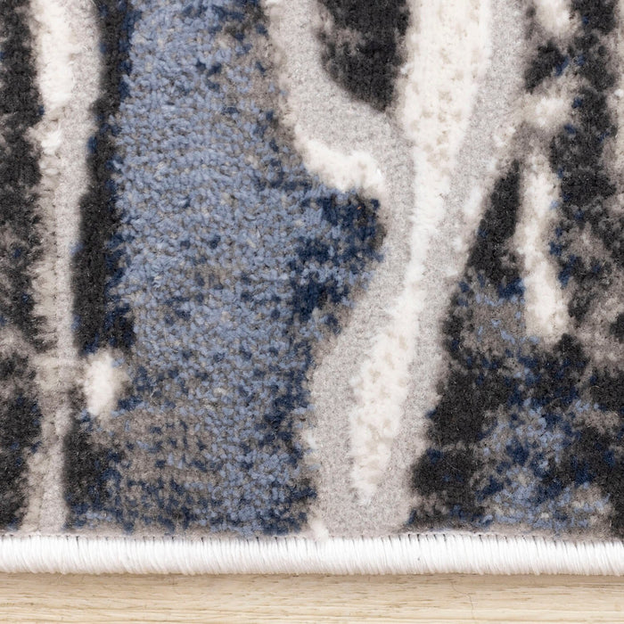 Carpette Linnie gris et bleu - 5 pi 3 po x 7 pi 7 po