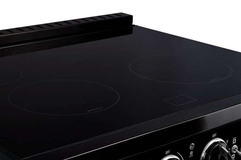 Cuisnière à induction Classic Rétro par Unique de 30 po et de 3,9 pi3 - noir minuit - UNQ-30CR IC B