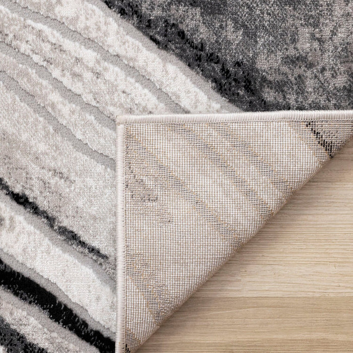 Carpette Plasma gris et noir - 5 pi 3 po x 7 pi 7 po