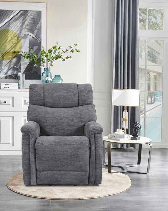 Fauteuil basculeur à inclinaison électrique Claire de 34 po en tissu de chenille - gris granite 