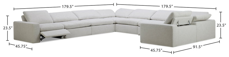 Sofa sectionnel à inclinaison électrique modulaire Sky 8 pièces en tissu avec coussins amovibles en duvet et plumes - blé Nathan