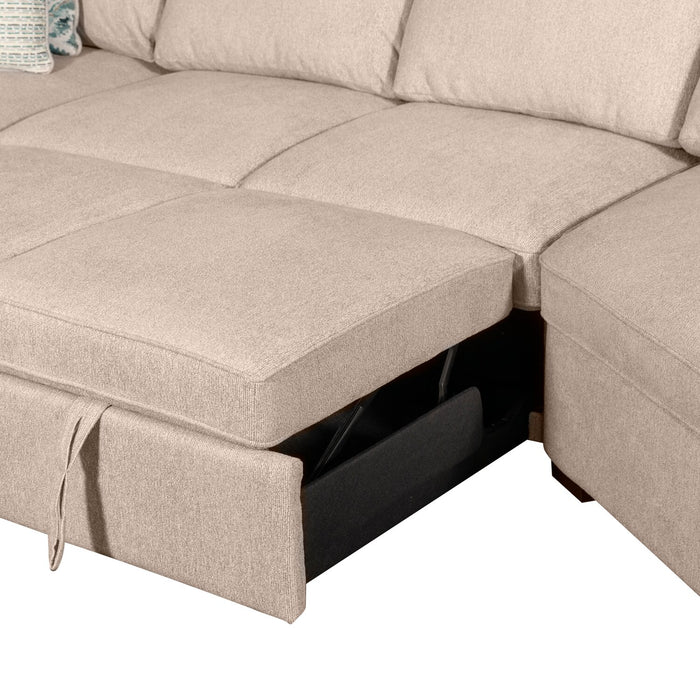 Sofa-lit sectionnel enveloppant de droite Haven de Scott Living 3 pièces en tissu de chenille - taupe 