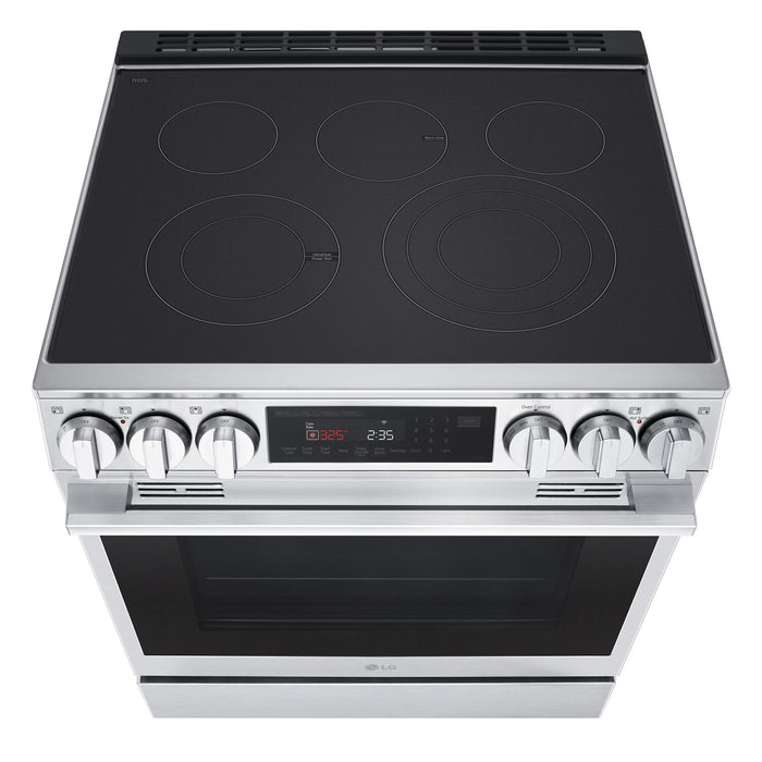 Cuisinière intelligente électrique LG de 6,3 pi³ avec friture à air - acier inoxydable résistant aux traces de doigts - LSEL6335XE 