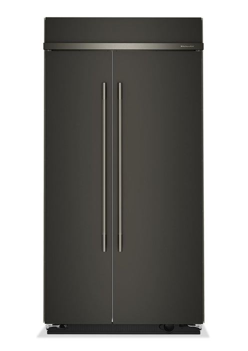Réfrigérateur encastré KitchenAid de 25,5 pi3 et de 42 po à compartiments juxtaposés - minerai noir - KBSN742SBE