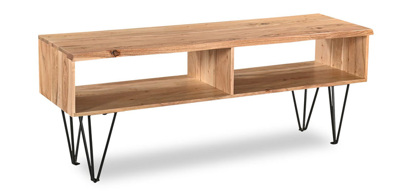 Meuble pour téléviseur moderne Kaleb de 57 po pour téléviseurs jusqu'à 65 po - naturel