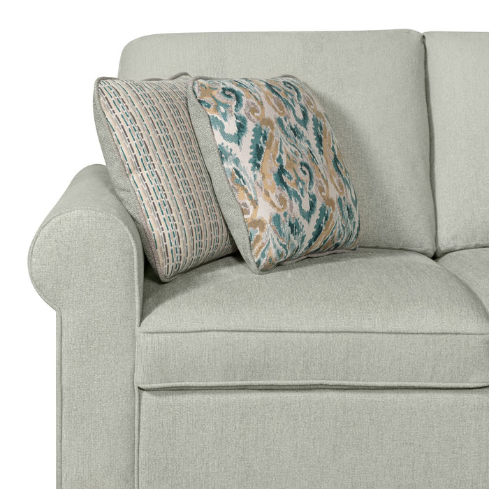 Sofa-lit sectionnel Haven de Scott Living 3 pièces en tissu de chenille - bleu écume de mer