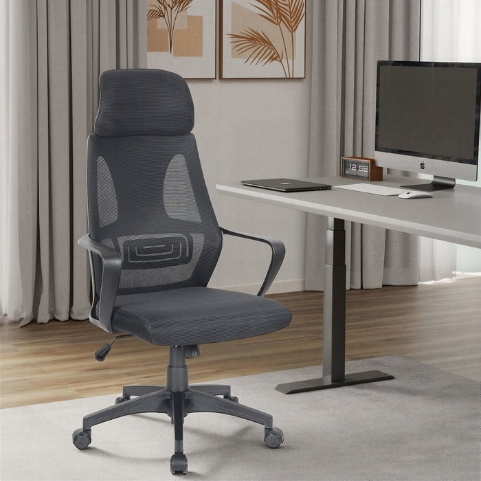 Chaise de bureau réglable Bennet de 24.4 po en mailles - noire