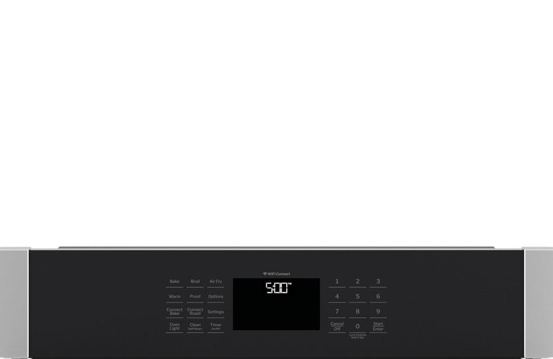 Four mural simple électrique GE de 4,3 pi3 et de 27 po avec friture à air sans préchauffage - acier inoxydable - JKS5000SVSS