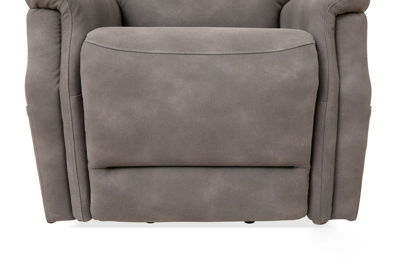 Fauteuil basculeur à inclinaison électrique Claire de 34 po en tissu d’apparence cuir - gris anthracite 