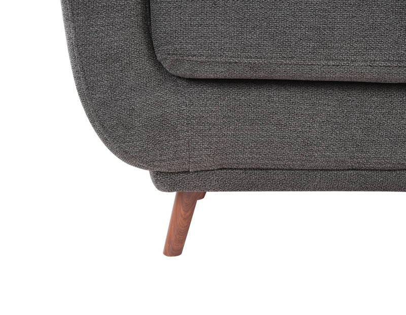 Fauteuil Cosmo de 34 po en tissu avec coussin de dossier capitonné - anthracite