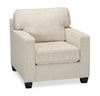 Fauteuil Lennox de 35 po fabriqué au Canada en tissu de chenille avec coussins réversibles et accoudoirs rectilignes - taupe