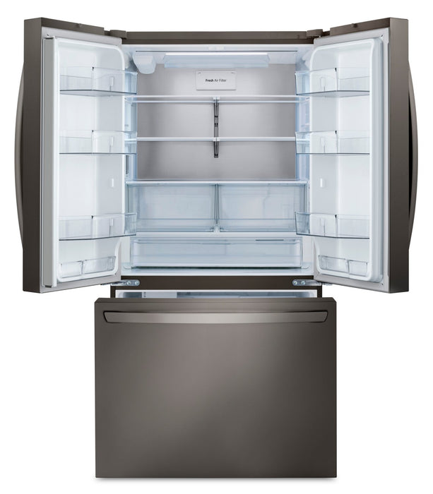 Réfrigérateur LG de 36 po et de 27 pi3 de profondeur comptoir à portes françaises - acier inoxydable noir PrintProofMC - LRFLC2706D