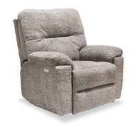  Fauteuil à inclinaison électrique Fynn 40 po fabriqué au Canada, en tissu de chenille avec port USB - gris tourterelle