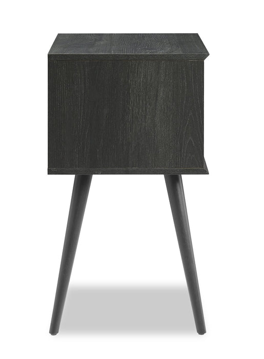 Table de nuit Mori de 18 po (l) x 25,75 po (H) à 2 tiroirs - noire