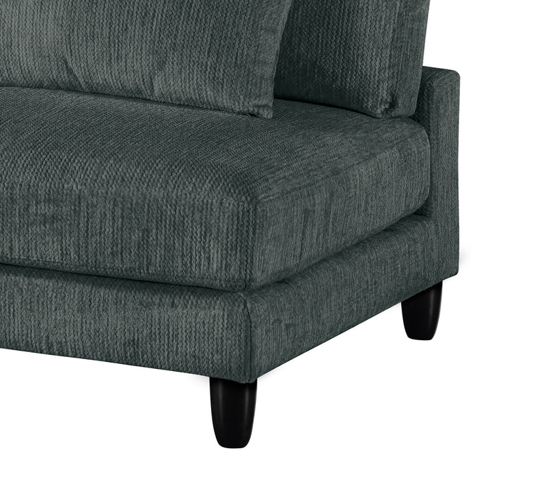 Sofa sectionnel modulaire sans accoudoirs Lounge 6 pièces en chenille - gris