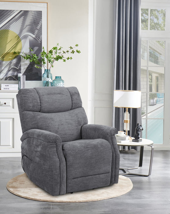 Fauteuil basculeur à inclinaison électrique Claire de 34 po en tissu de chenille - gris granite 