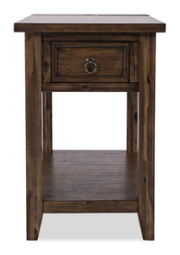 Table de fauteuil Branson de 16 po avec rangement, tablette et port USB - brun foncé