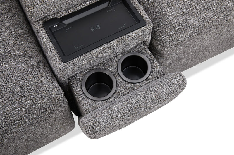 Sofa sectionnel de droite Prestige de Shaquille O’Neal Home 7 pièces avec inclinaison et coulissement électrique - gris