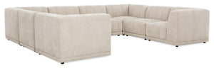 Sofa sectionnel modulaire Oaklyn Kort & Co. 8 pièces en tissu avec coussins de siège capitonnés - beige