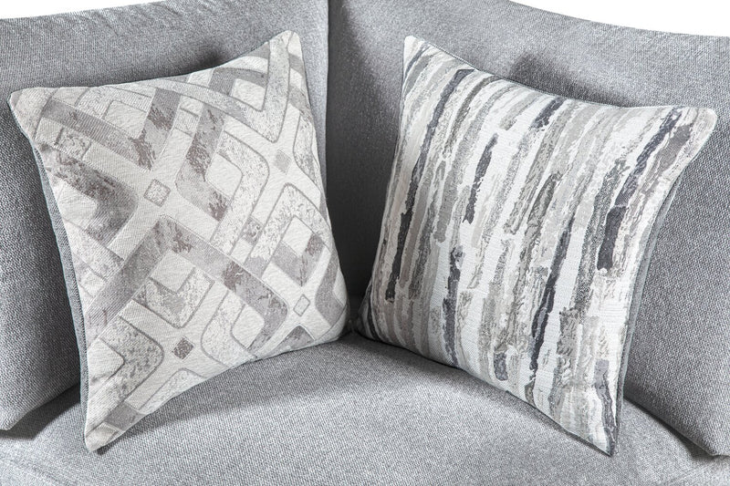 Sofa sectionnel modulaire Evolve de Scott Living 4 pièces en tissu d’apparence lin avec coussins en duvet et plumes - gris