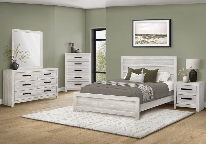 Commode de chambre à coucher Aspen de 59 po (L) x 33 po (H) à 6 tiroirs - grise