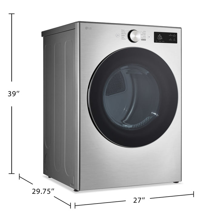 Sécheuse à gaz intelligente LG à chargement frontal de 7,4 pi3 avec AI Sensor DryMC - acier graphite - DLGX5801V