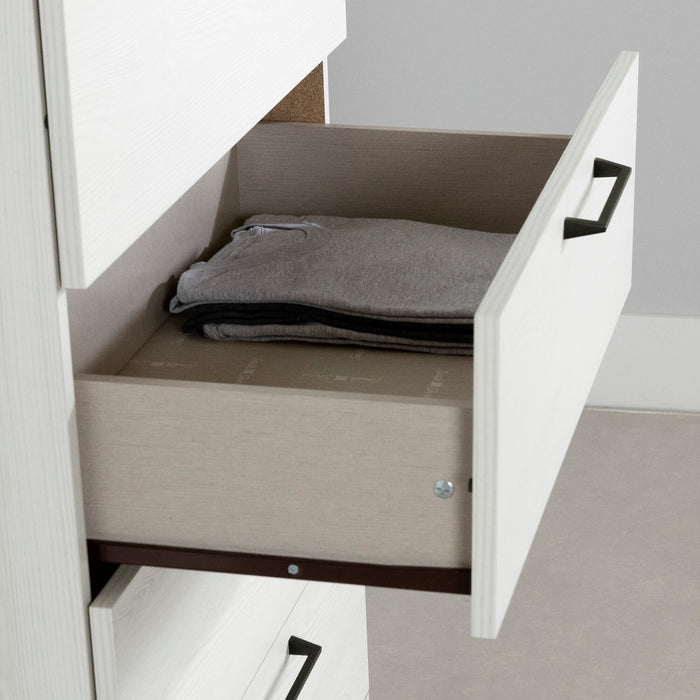 Commode verticale de chambre à coucher Everley de 29 po (L) à 5 tiroirs - blanche