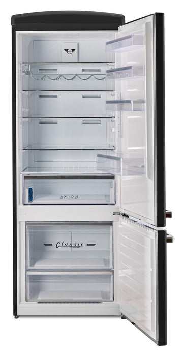 Réfrigérateur Classic Rétro d’Unique de 28 po et de 17 pi3 à congélateur inférieur - noir mat - UNQ-455L MB AC