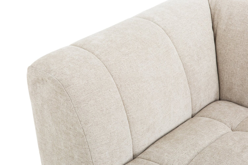 Fauteuil en coin modulaire Oaklyn Kort & Co. de 38,5 po en tissu avec coussin de siège capitonné - beige