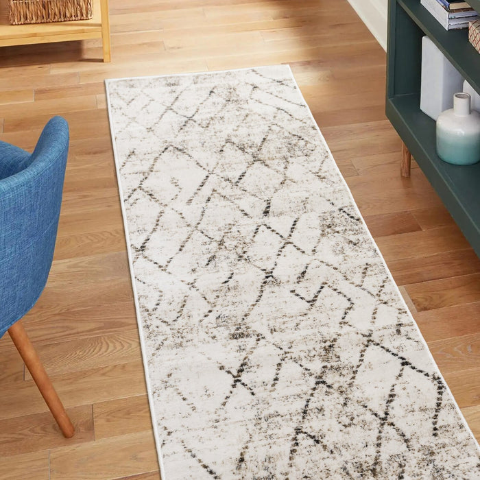 Carpette lavable Fresh crème à motif géométrique - 2 pi 0 po x 6 pi 7 po