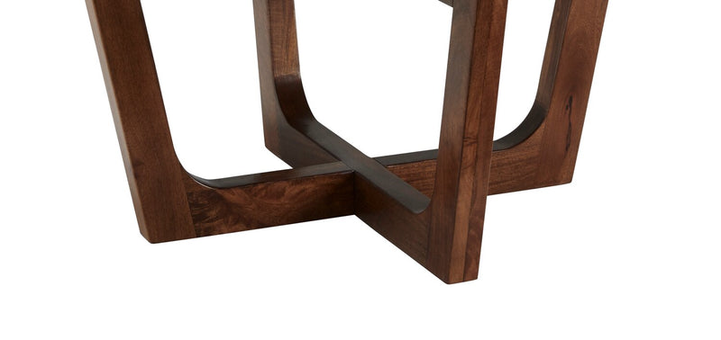 Table à café moderne Haydon de 36 po avec marbre naturel - brun chaleureux