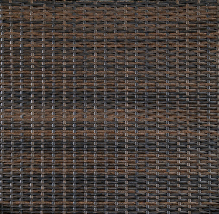 Ensemble de 2 chaises longues Kelowna pour la terrasse à l’extérieur - osier en résine, résistant aux rayons UV et aux intempéries - brun