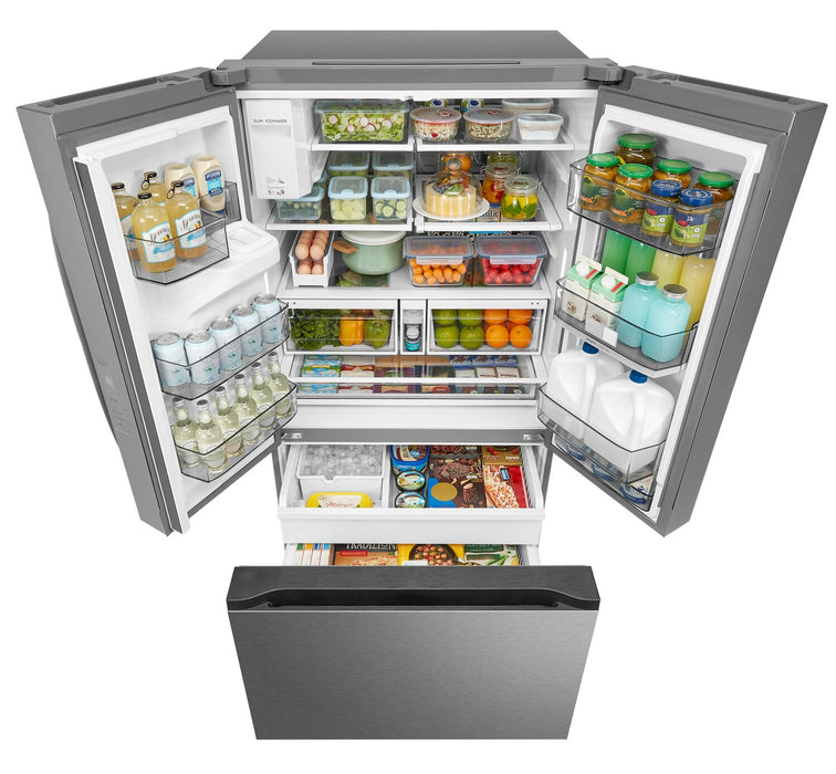 Réfrigérateur Midea de 28,9 pi³ et de 36 po à portes françaises avec distributeur automatique OneTouch AutoFillMC -  MRF29D9BST
