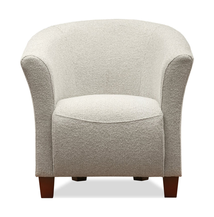 Fauteuil d’appoint Ethan de style gondole de 31 po en tissu d’apparence lin avec pattes en bois - lin 