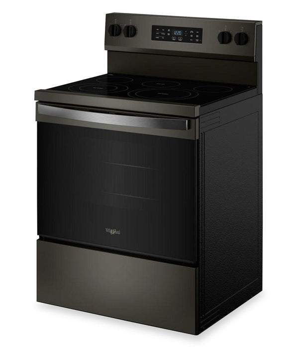 Cuisinière électrique Whirlpool de 5,3 pi3 avec cuisson à air – noir sur acier inoxydable - YWFES5730SV