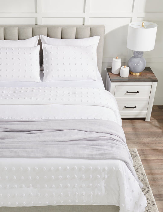 Couverture Veranda & Grove en coton à 4 couches pour grand lit - grise