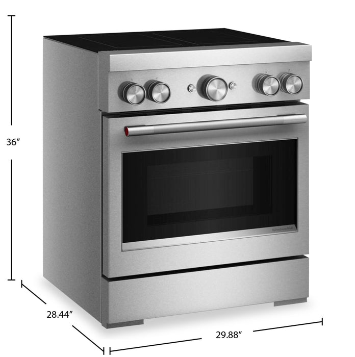 Cuisinière KitchenAid de 4,1 pi3 et de 30 po à convection avec friture à air sans préchauffage - acier inoxydable - KFIS930SSS