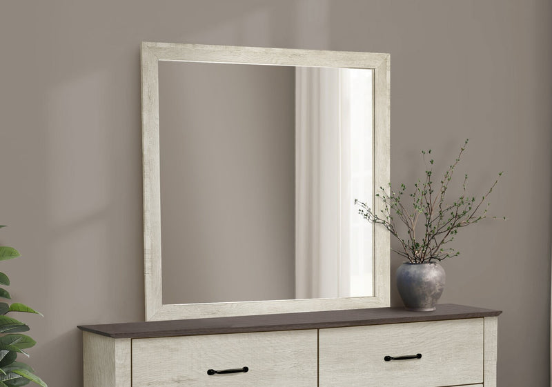 Miroir de commode de chambre à coucher Clara à fixer au meuble ou à suspendre au mur - chêne blanchi