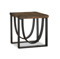 Table de bout industrielle Brewer de 26 po en bois massif - miel rustique